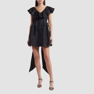 Chelsea28 Black Bow Back Jacquard Cocktail Minidress​​